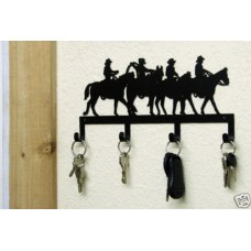 Cowboy Riders Western Key Holder Metal Art Horse Ranch Rustic Lodge Cabin Decor   362412618497